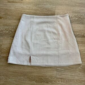 Cream/Blush Pink Women's Mini Skirt Size L